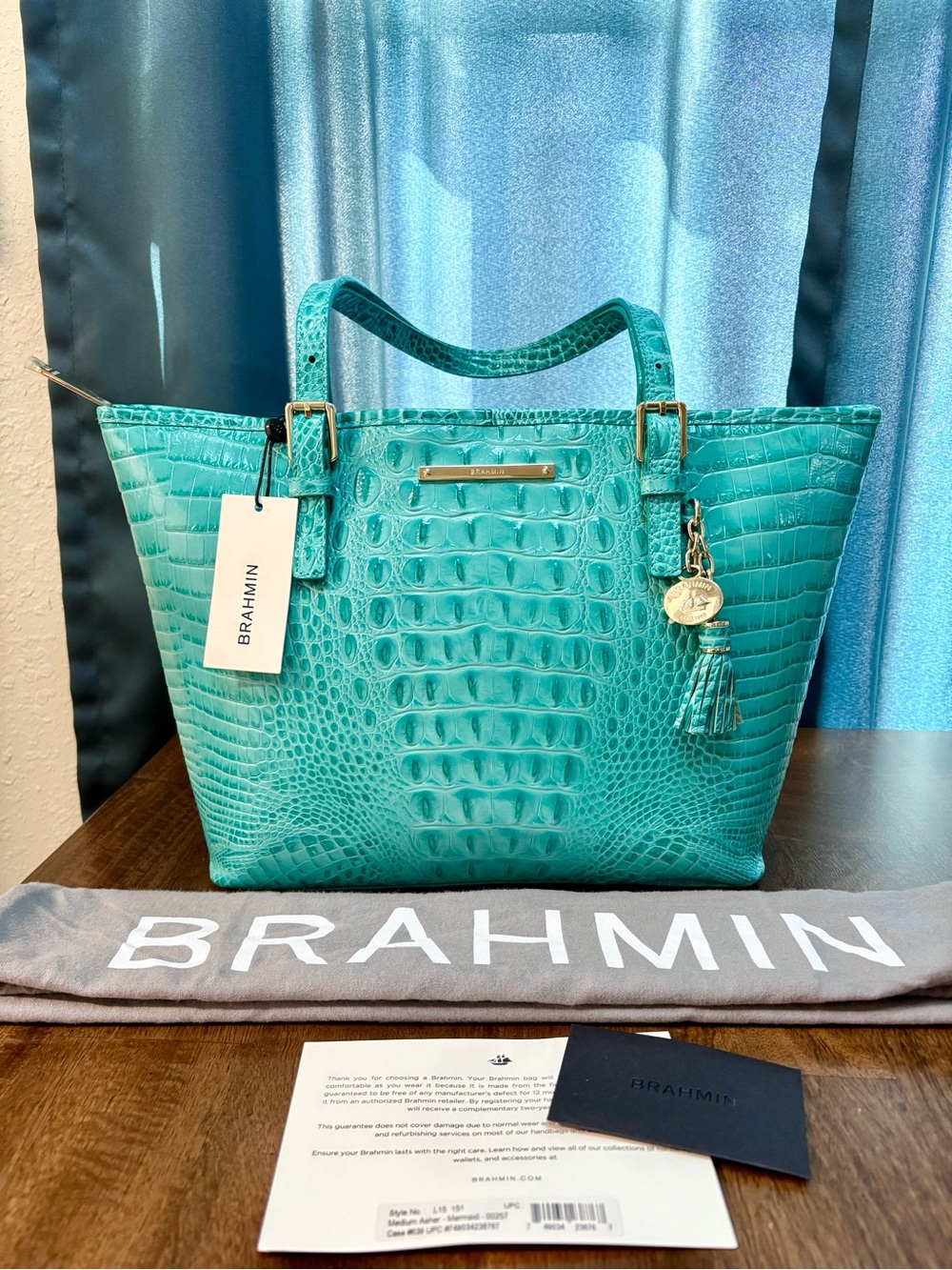 Brahmin NWT Md Asher - Mermaid - First Release - Blue/Green - Glossy - Picture 16 of 16